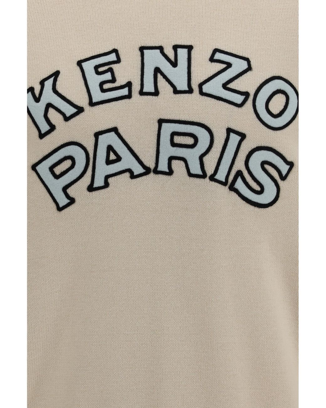 KENZO Gray Crewneck Sweater Emblem Merino Wool for men