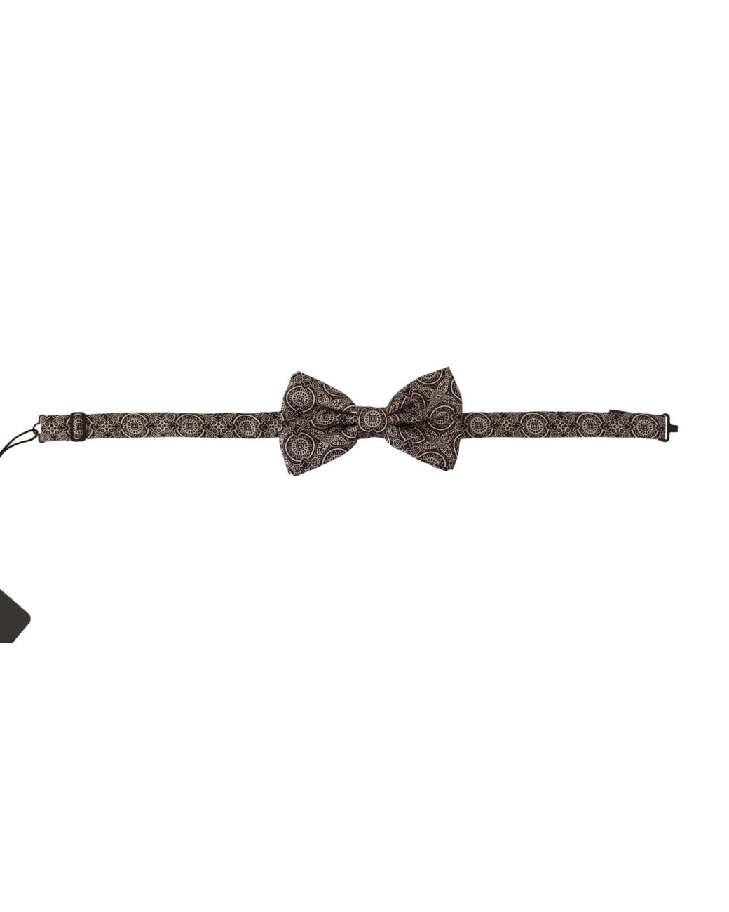 Dolce & Gabbana Gray Dolce & Gabbana Silk Paisley-Print Bow Tie for men