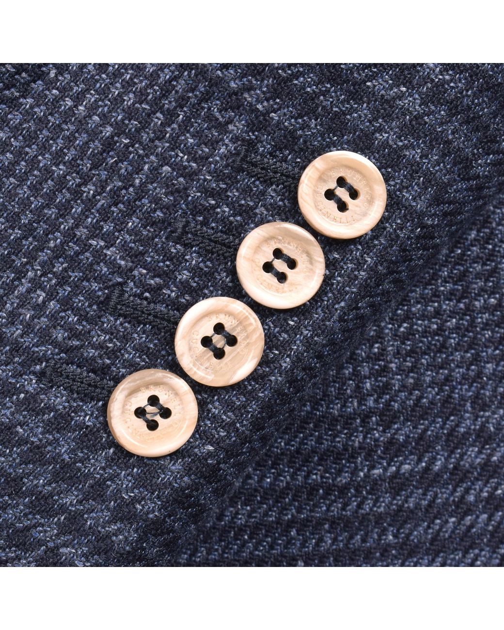Brunello Cucinelli Blue Wool Blend Plaid Blazer Clothing for men