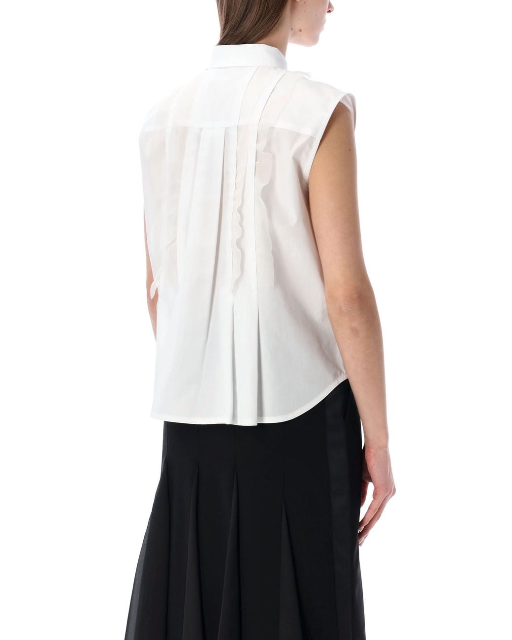 Sacai White Sleeveless Shirt Polyester