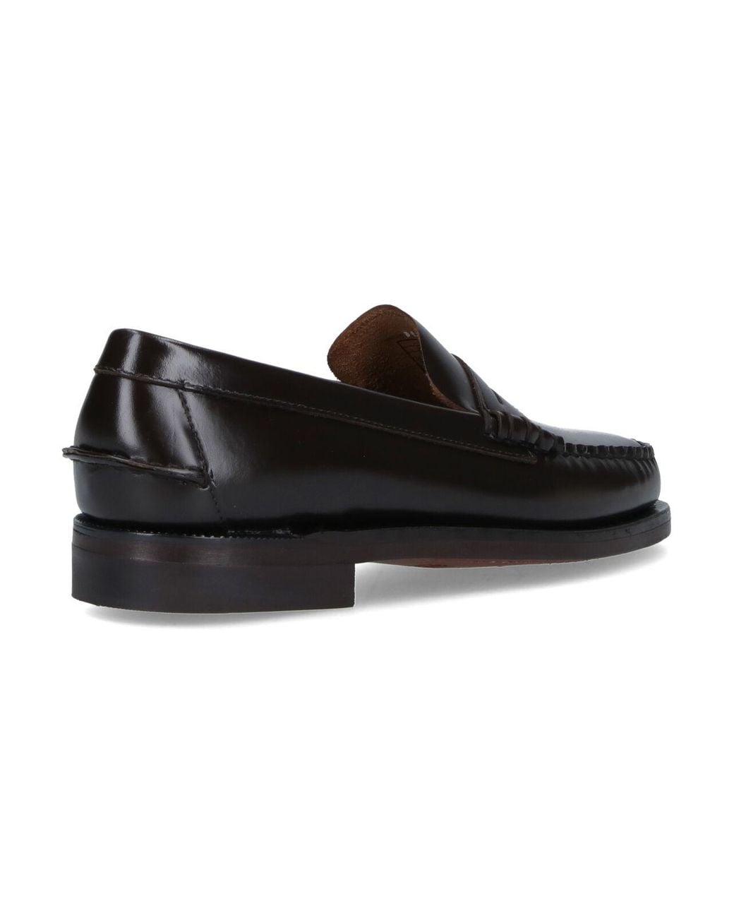 Sebago Black Flat Shoes Leather for men