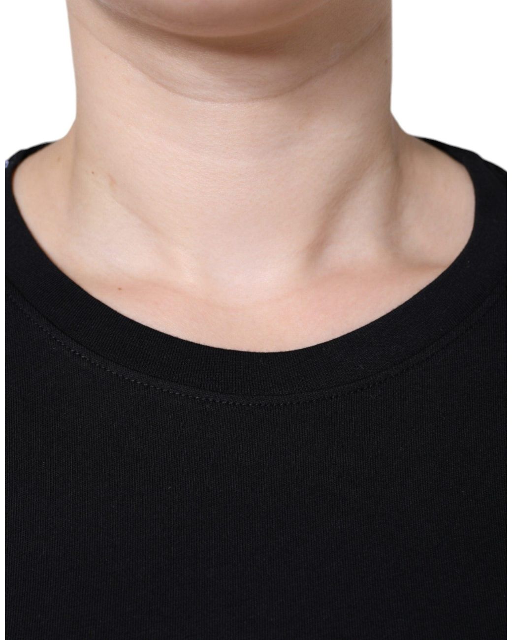 Dolce & Gabbana Black Crew Neck Short Sleeve Cotton T-Shirt