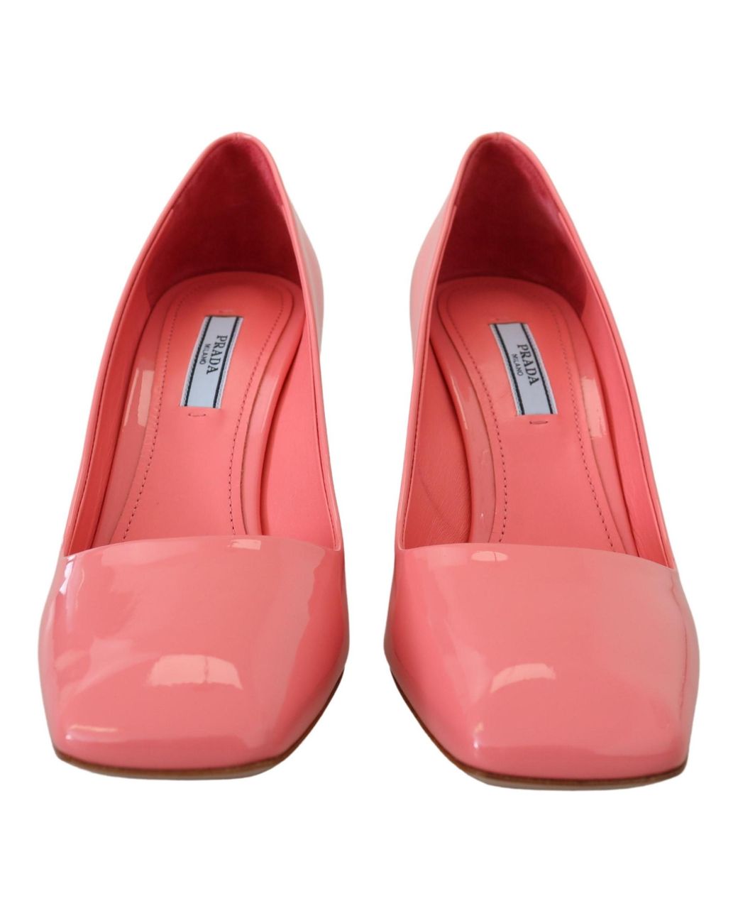 Prada Black Patent Leather Block Heels Pumps Classic