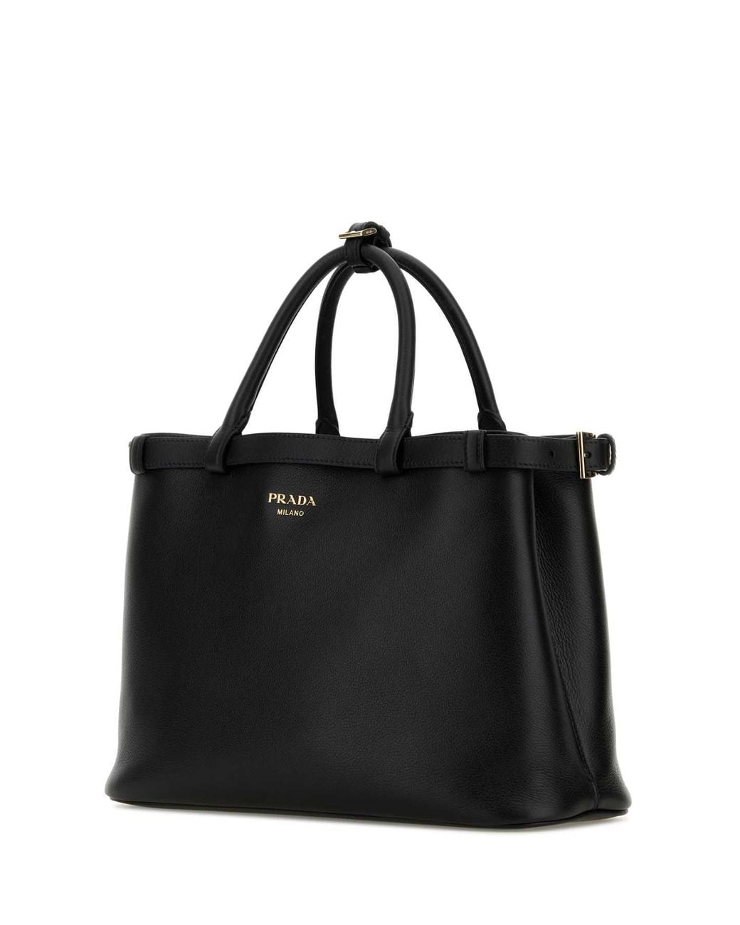 Prada Black Prada Leather Top Handle Bag