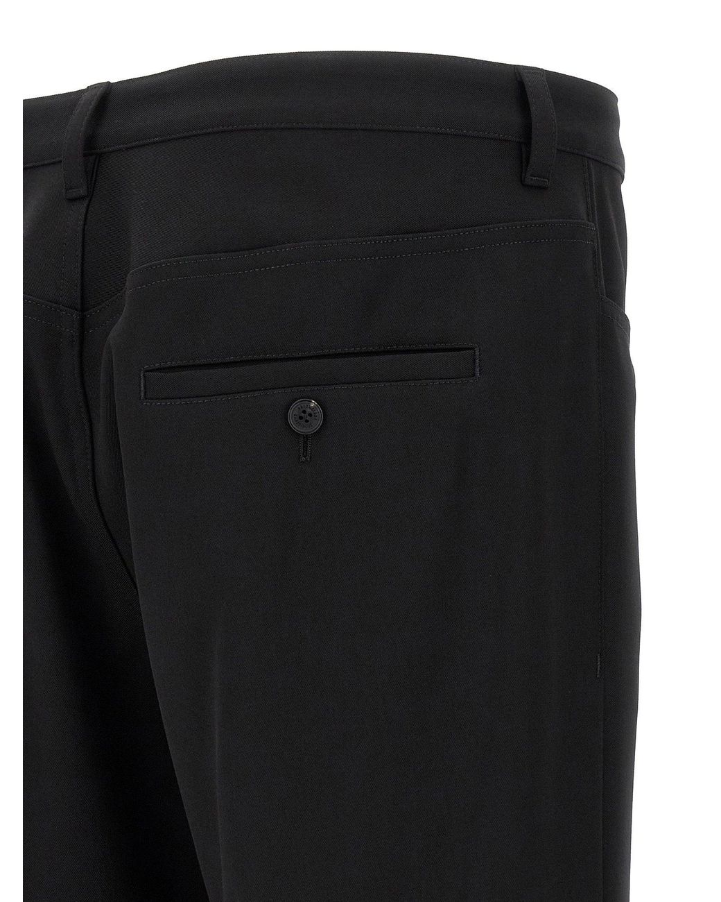 Balenciaga Black Stretch Wool Twill Trousers