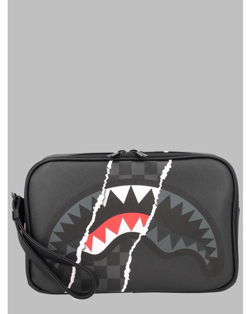 Sprayground Gray Clutch Bag Center Rip Polyvinyl Chloride
