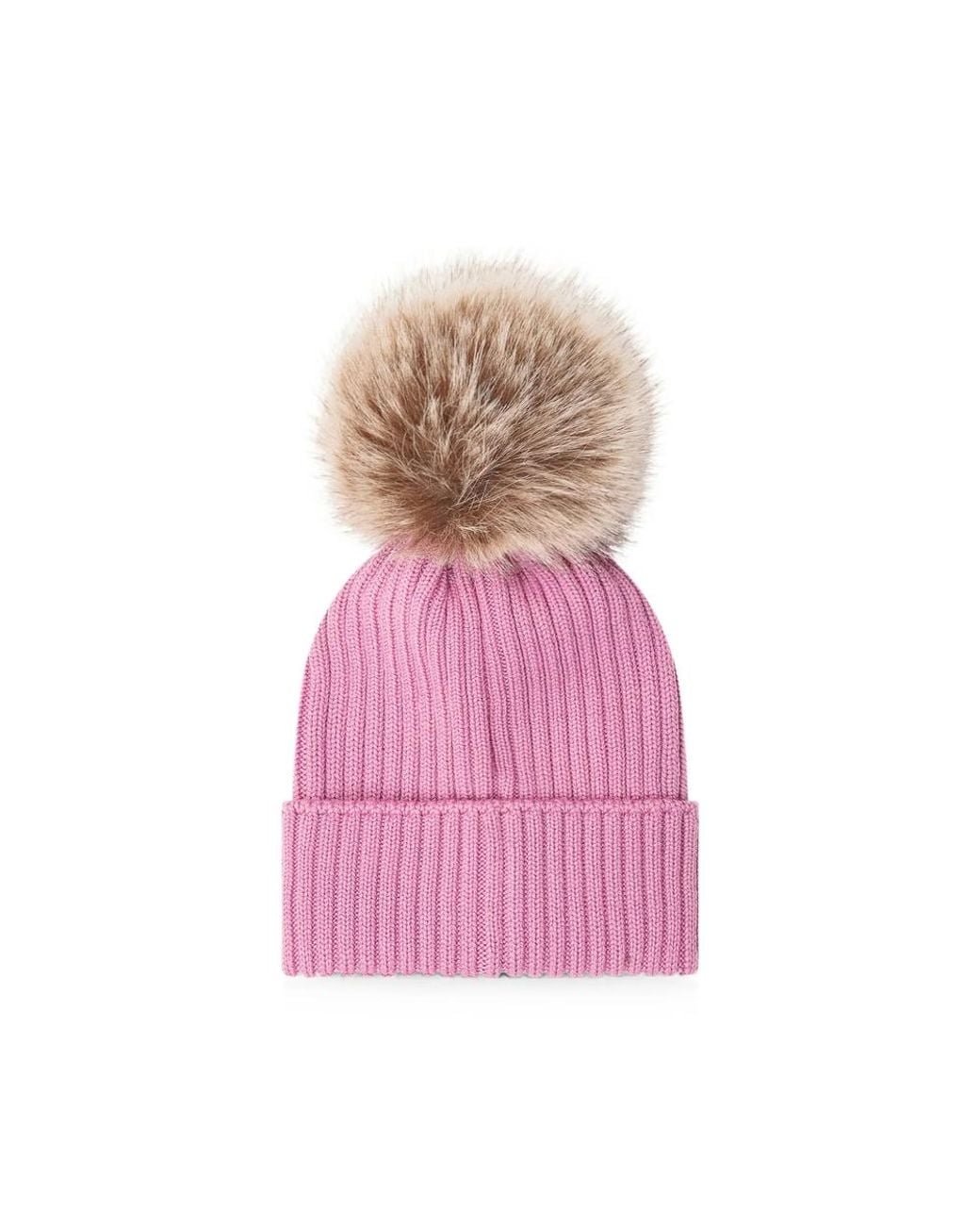 Moncler Pink Beanie Hat Virgin Wool