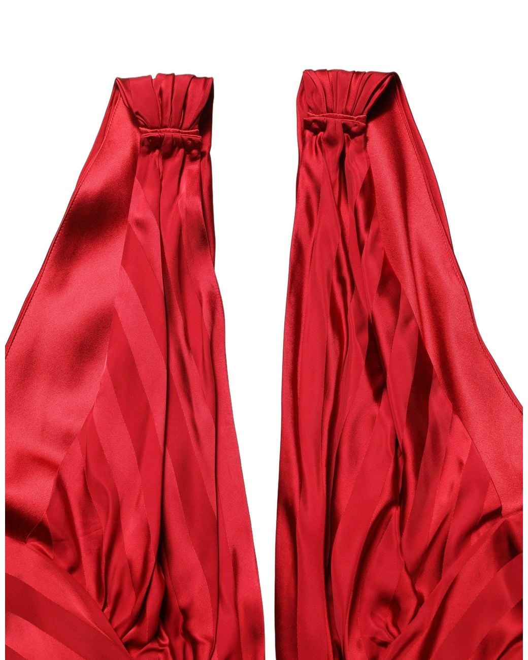Dolce & Gabbana Red Plunging Halterneck Draped Jumpsuit Dress Viscose