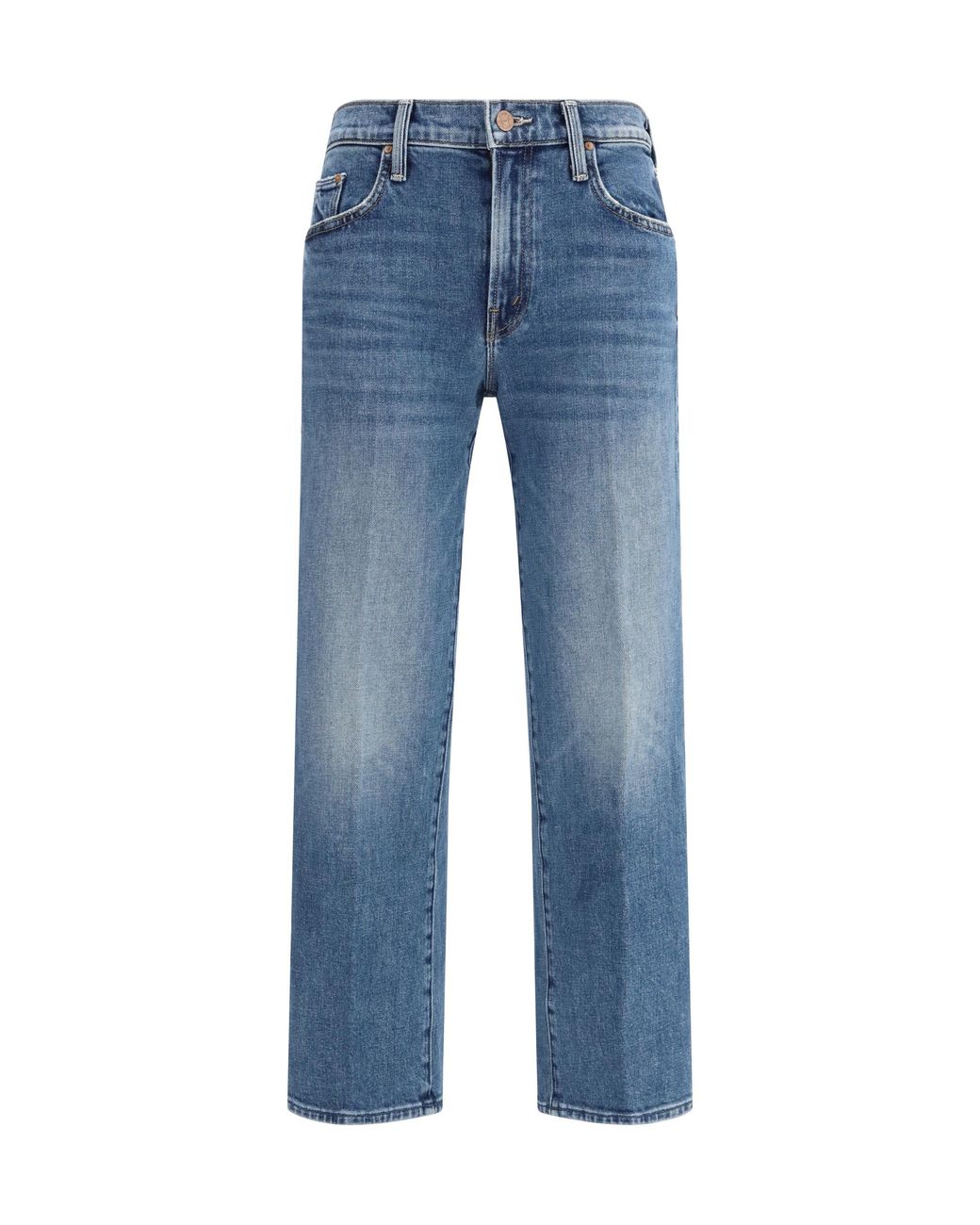Mother Blue Jeans Rambler Mid-Rise Zip Ankle