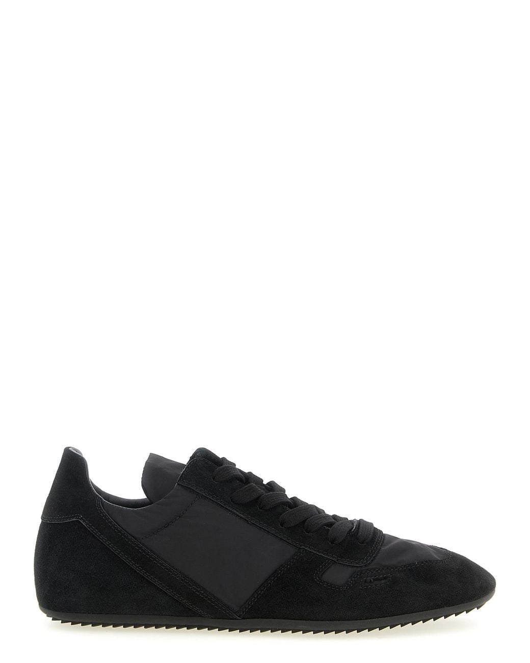 Rick Owens Black Calfskin Athletic Sneakers for men
