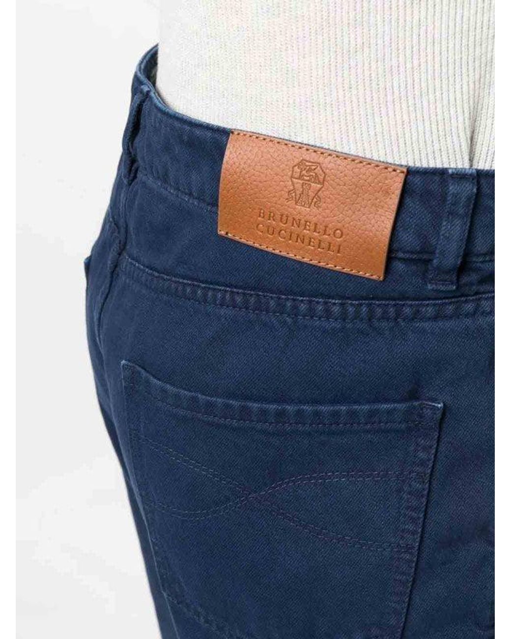 Brunello Cucinelli Blue Dark Leisure Trousers for men