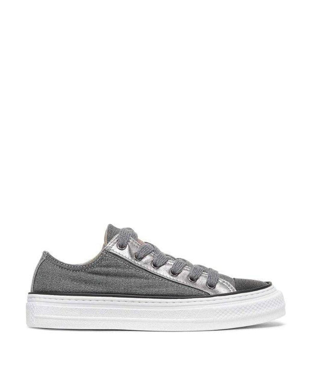 Brunello Cucinelli White Medium Wool Low Top Sneaker
