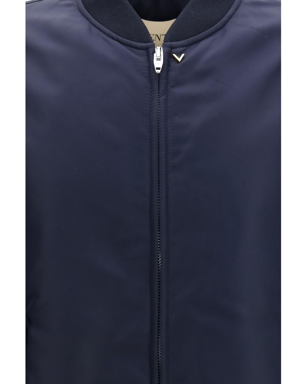 Valentino Blue Nylon Jacket With Ruffles Polyamide for men