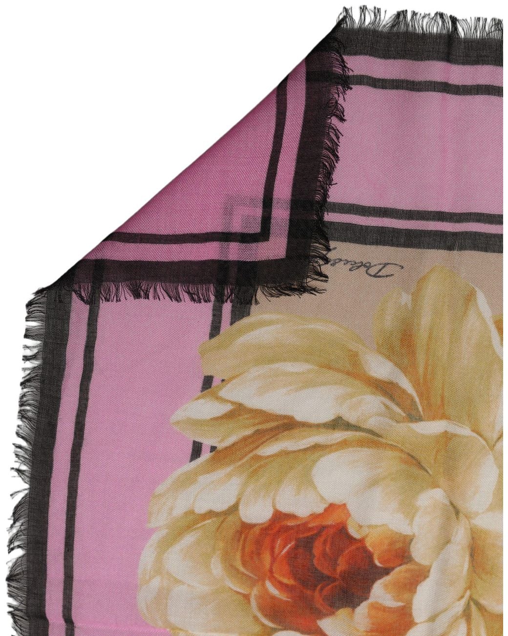 Dolce & Gabbana Multicolor Floral Cashmere Foulard Scarf Silk