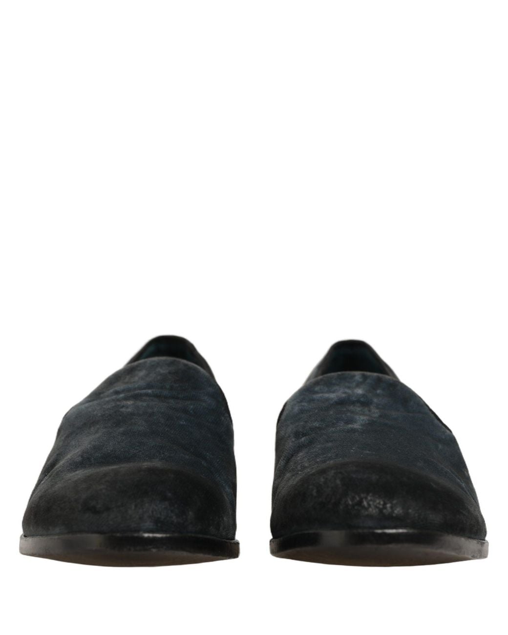 Dolce & Gabbana Black Suede Slip On Slippers Loafers Shoes Leather for men