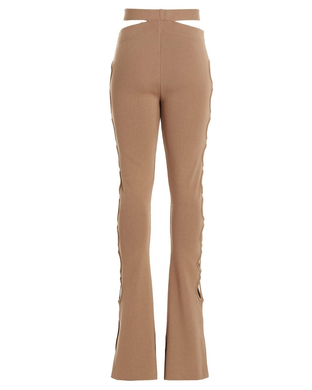 ANDREADAMO Natural Cut Out Pants With Lacing