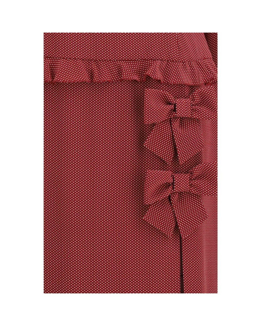 Alessandra Rich Red Silk Casual Dress