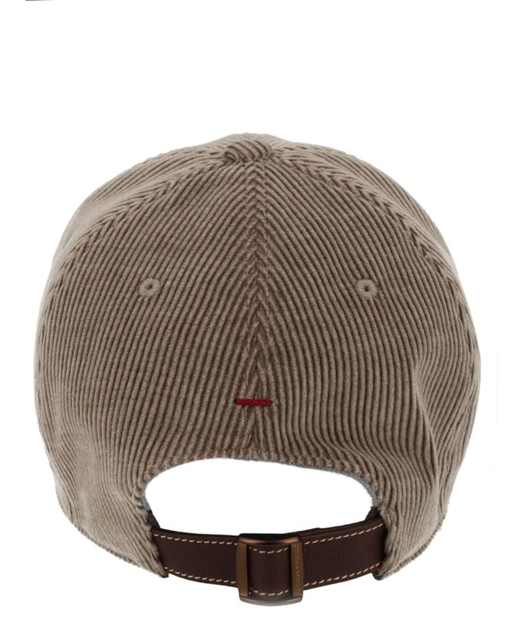 Brunello Cucinelli Brown Corduroy Baseball Cap Cotton Cashmere Elastane Hat for men