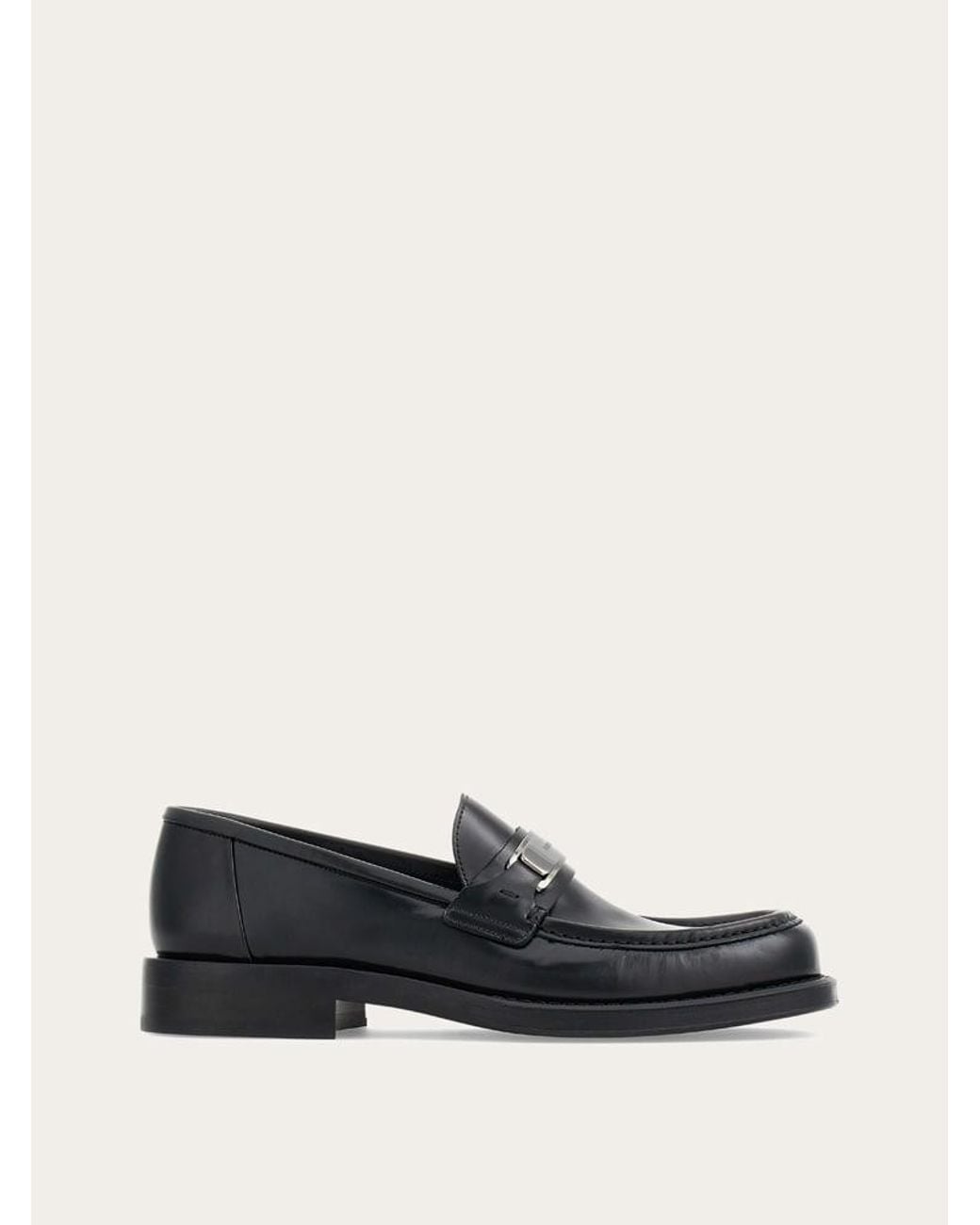 Ferragamo White Calf Leather Loafers for men