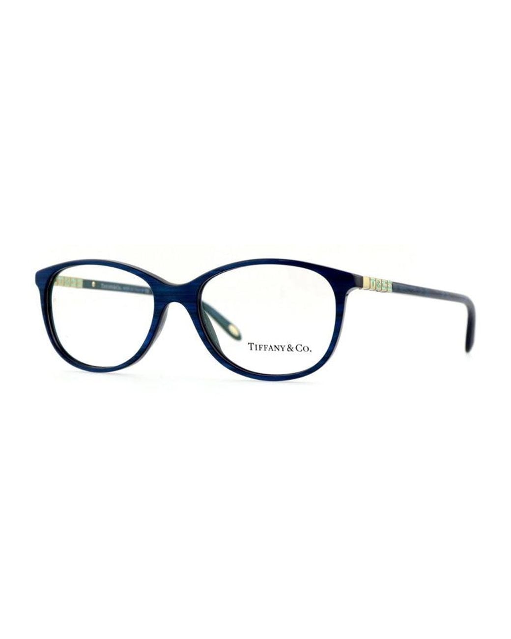 Tiffany & Co Blue Eyeglasses Square Full Rim, Striped Frame And Clear Demo Lens Tf20838159 Sunglasses