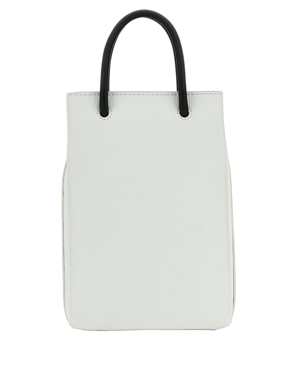 Balenciaga White Balenciaga Logo-Print Squared Calf Mini Bag