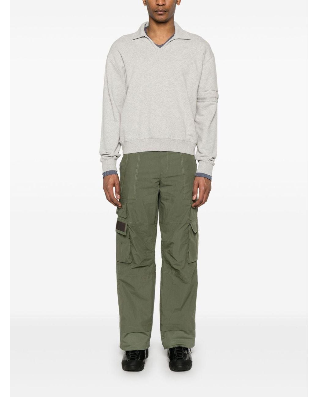 Carrera Green Cotton-Blend Cobalt Cargo Trousers With A Logo Label On The Pocket for men