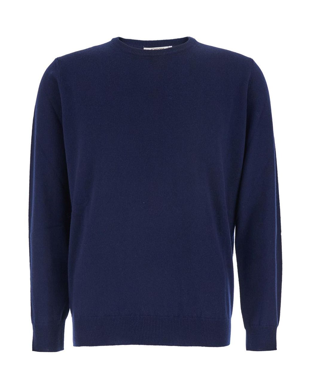 Kangra Blue Crewneck Sweater With Ribbed Trims for men