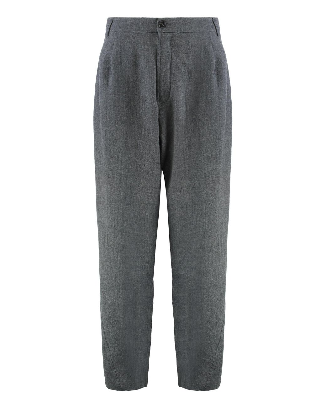 DARKPARK Gray Wool Pants With Tapered Cut Wide-Leg Trousers