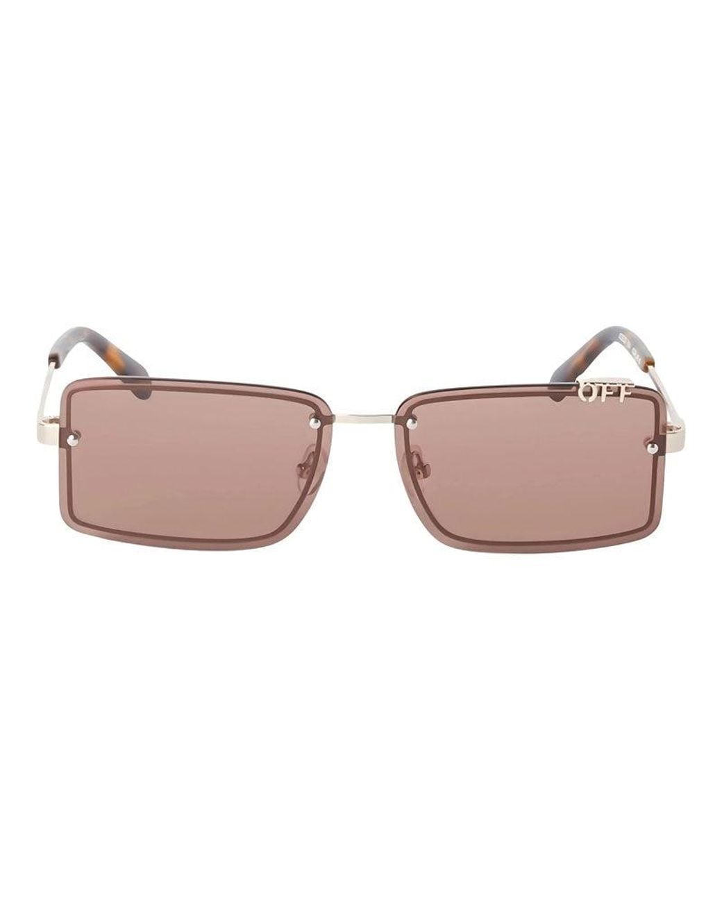 Off-White c/o Virgil Abloh Brown Sunglasses Rectangle Rimless, Gunmetal Frame And Lens Oeri13Ntampa7745