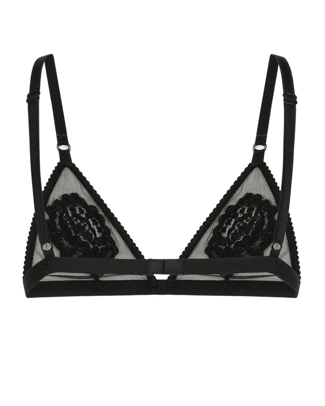 Chantilly lace-trimmed stretch-silk satin soft-cup triangle bra