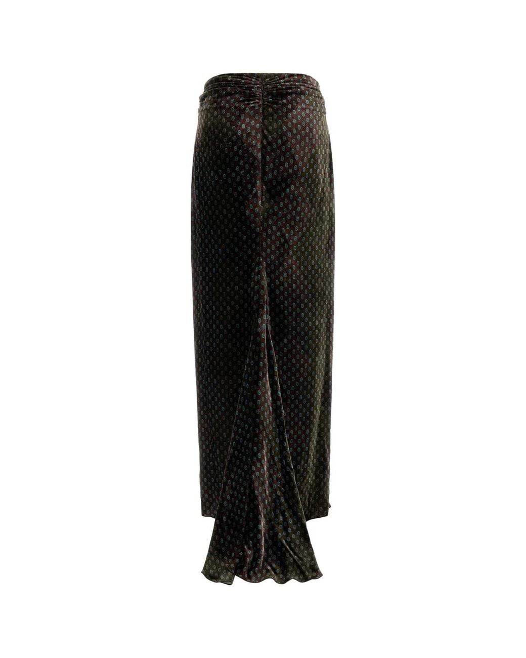 Dries Van Noten Black Printed Velvet Salix Skirt