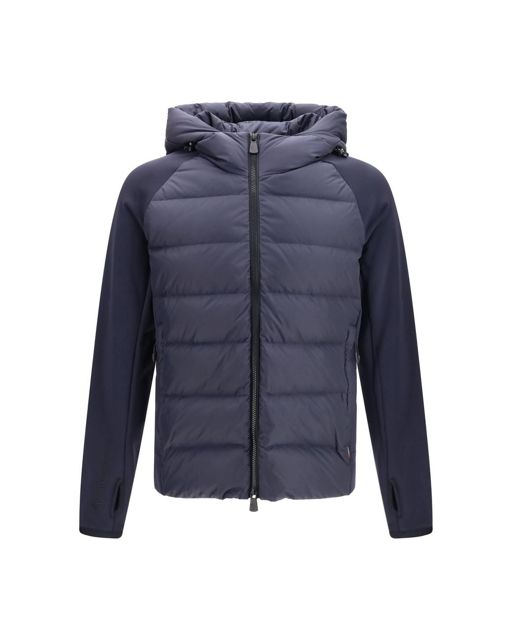 Moncler Blue Insulated Zip-Up Sweatshirt Polyester Sweater for men