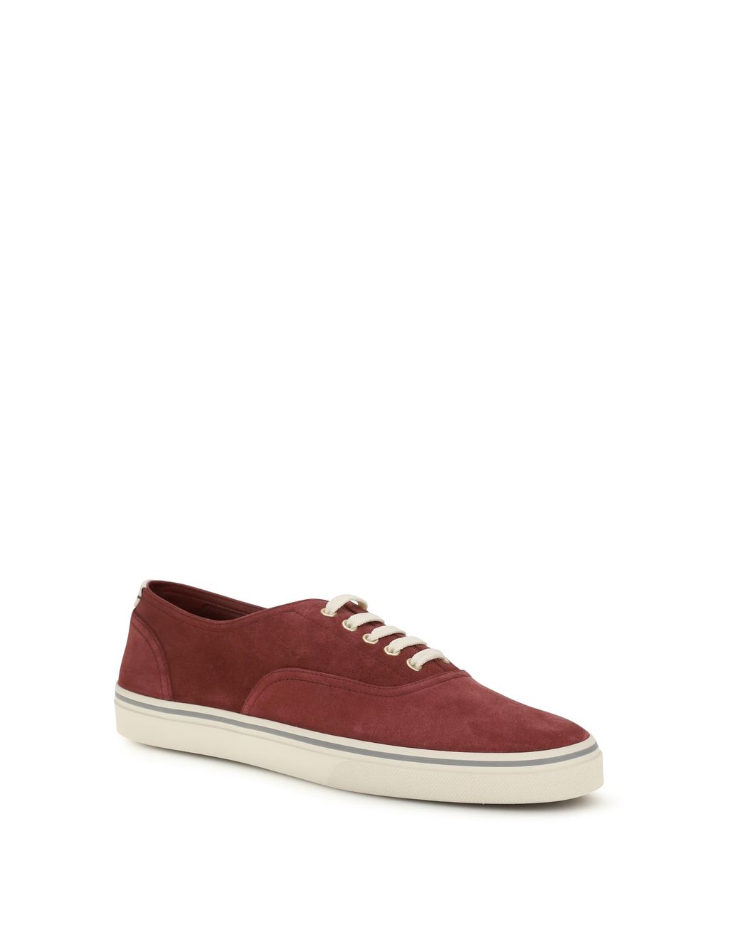 Brunello Cucinelli Red Sneakers Reversed Calfskin Burgundy-Panama Trainers for men