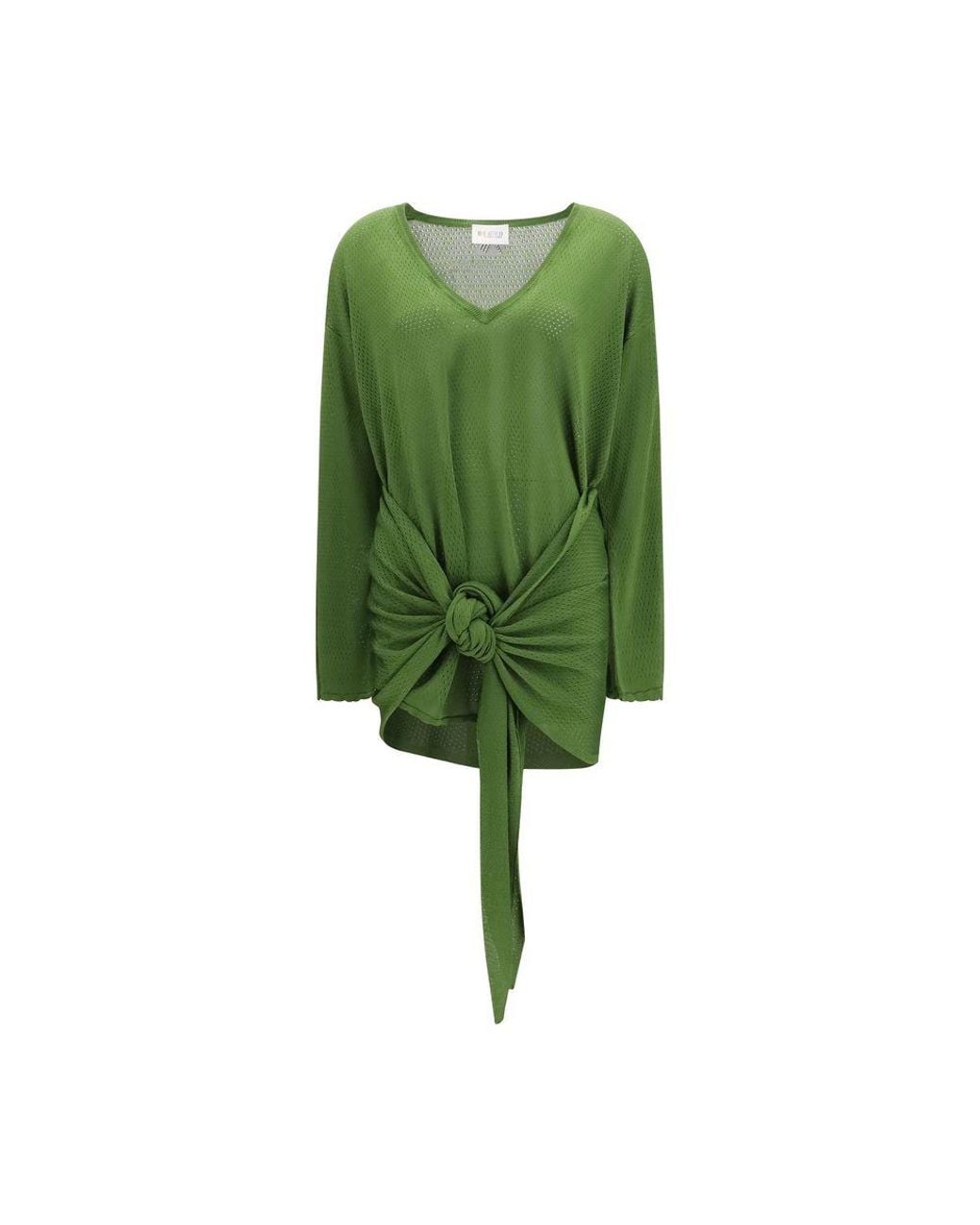 The Attico Green Bicolor Viscose Casual Dress