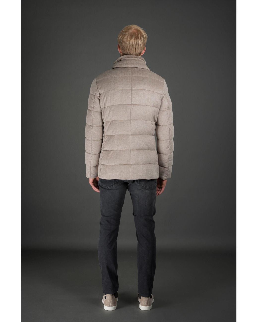 Moorer Gray Quilted Jacket With Buttons Clothing for men