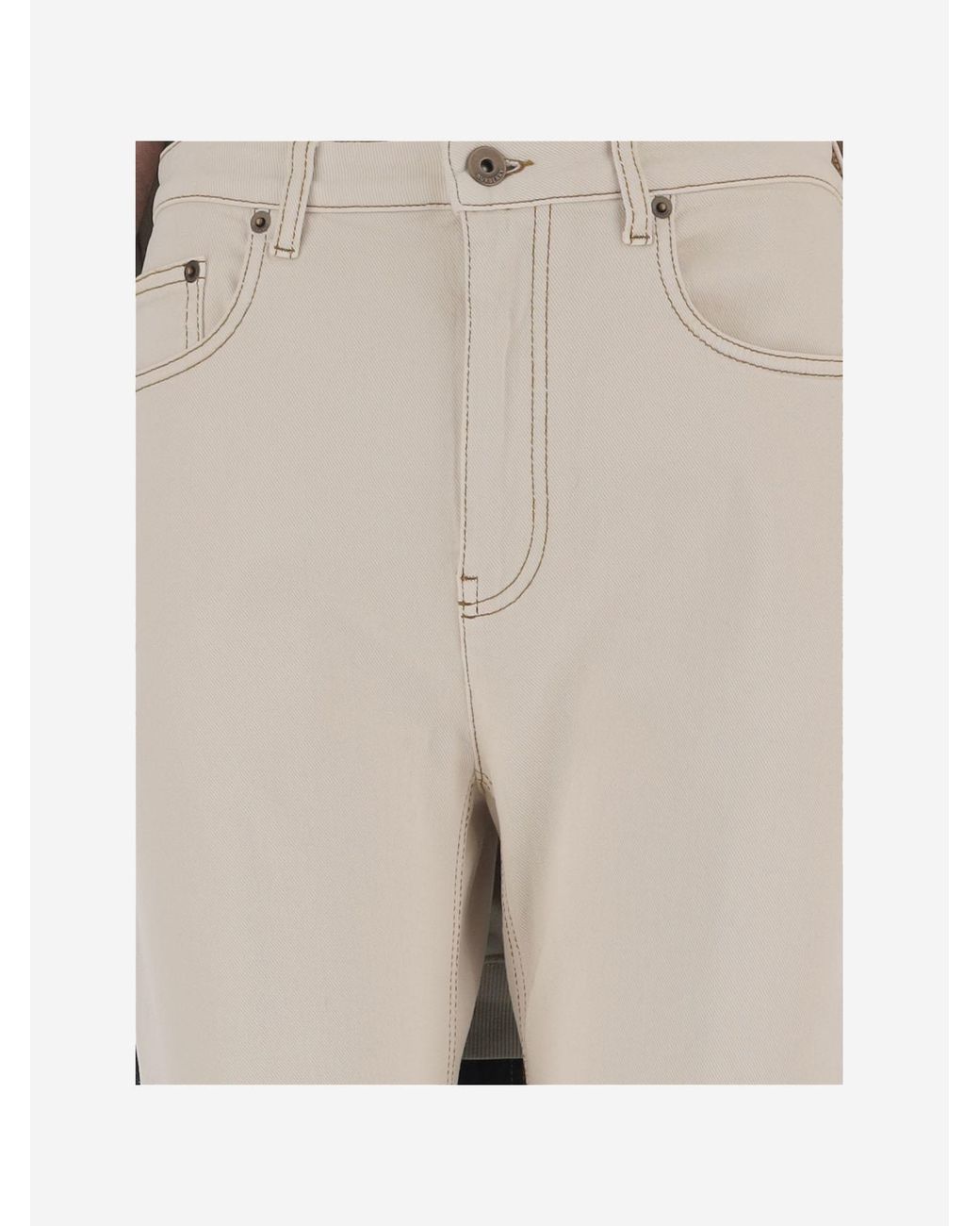 Burberry Natural Cotton Denim Jeans With Logo