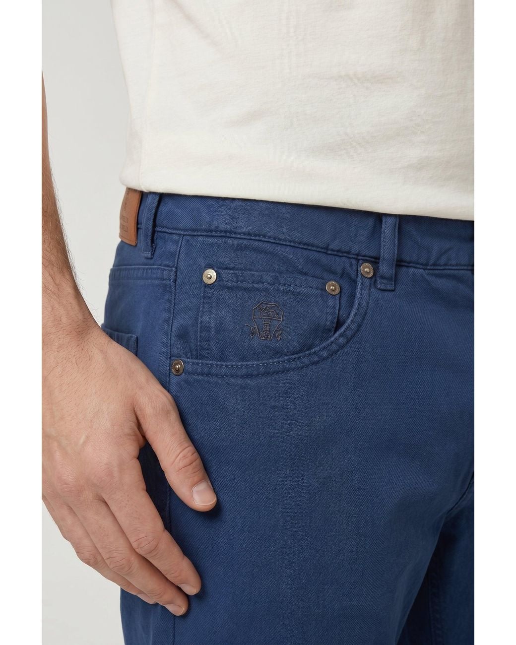 Brunello Cucinelli Blue Leisure Fit Trousers for men
