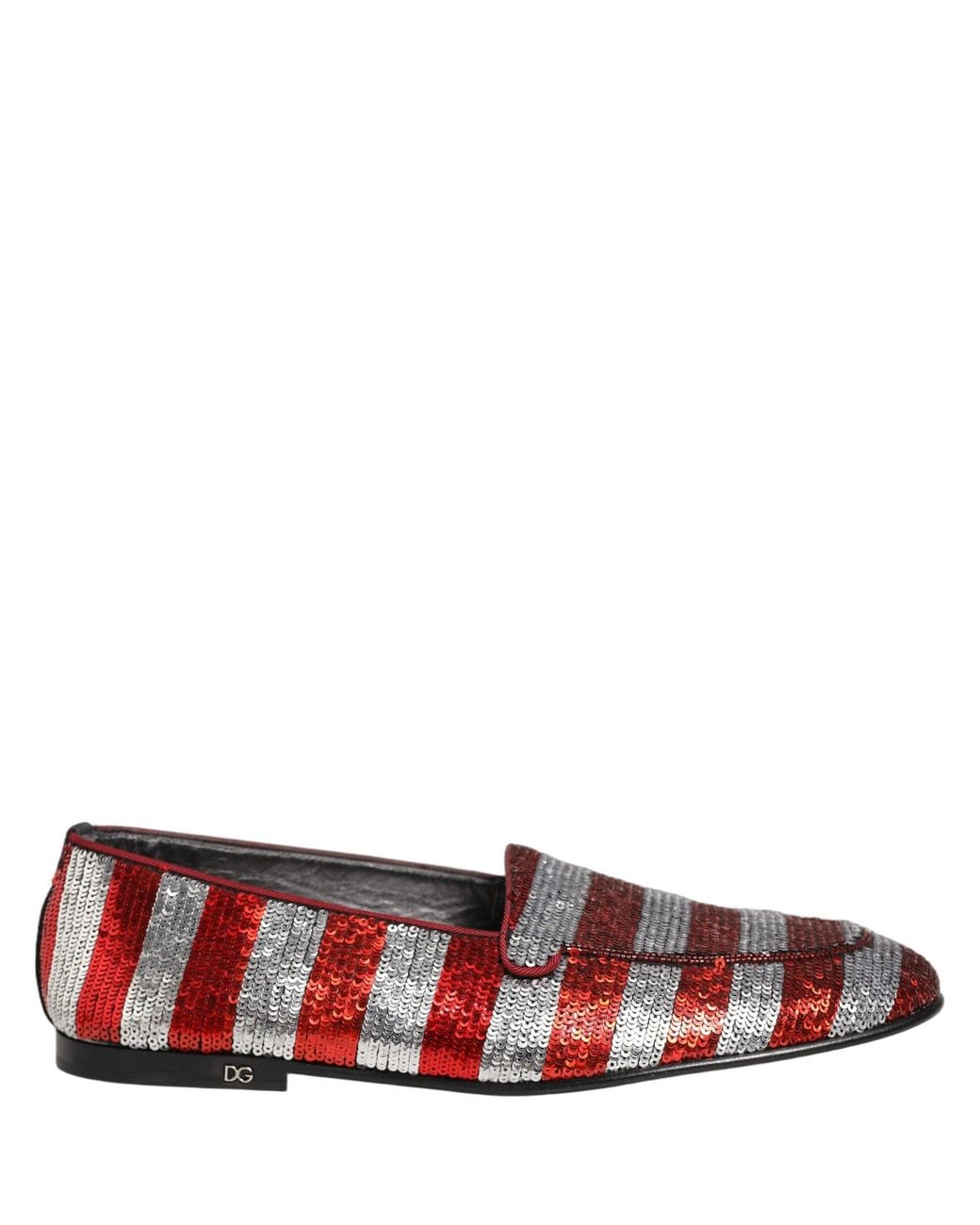 Dolce & Gabbana Blue Dolce & Gabbana Sequin Flag-Embroidered Loafer for men