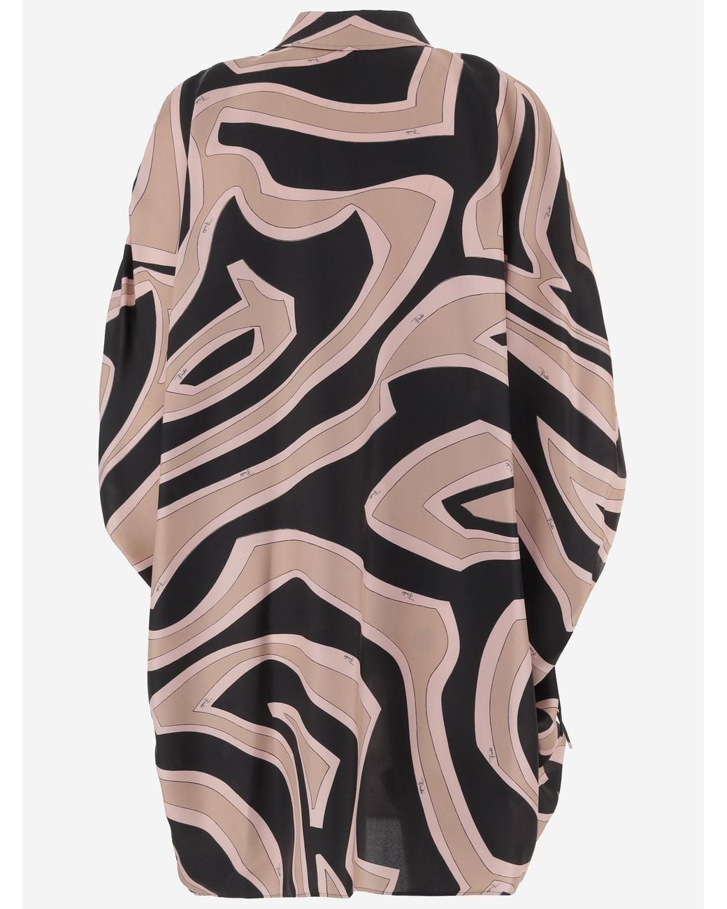 Emilio Pucci Black Emilio Pucci Labyrinth Print Silk Shirt Dress