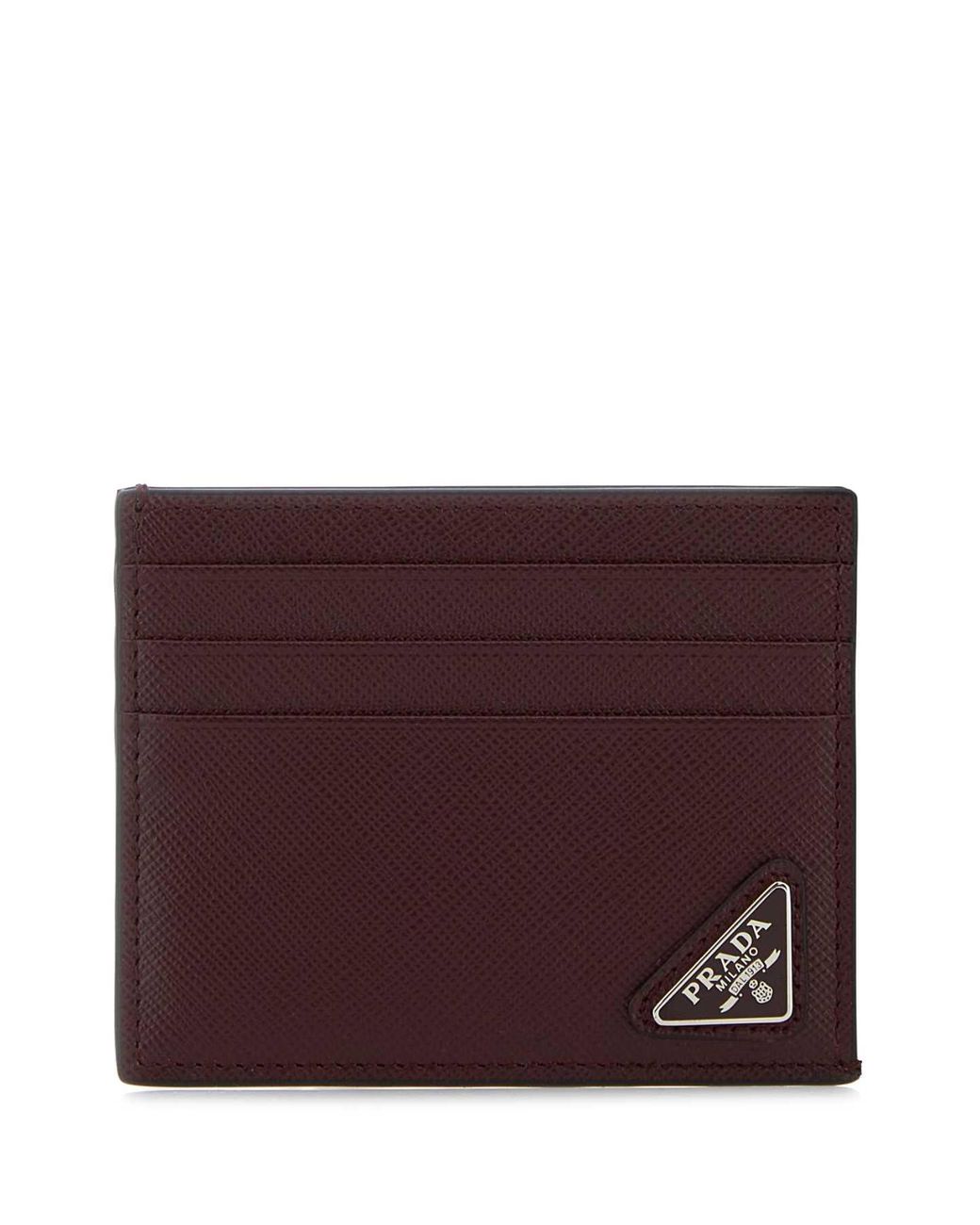 Prada Purple Saffiano Leather Card Holder for men