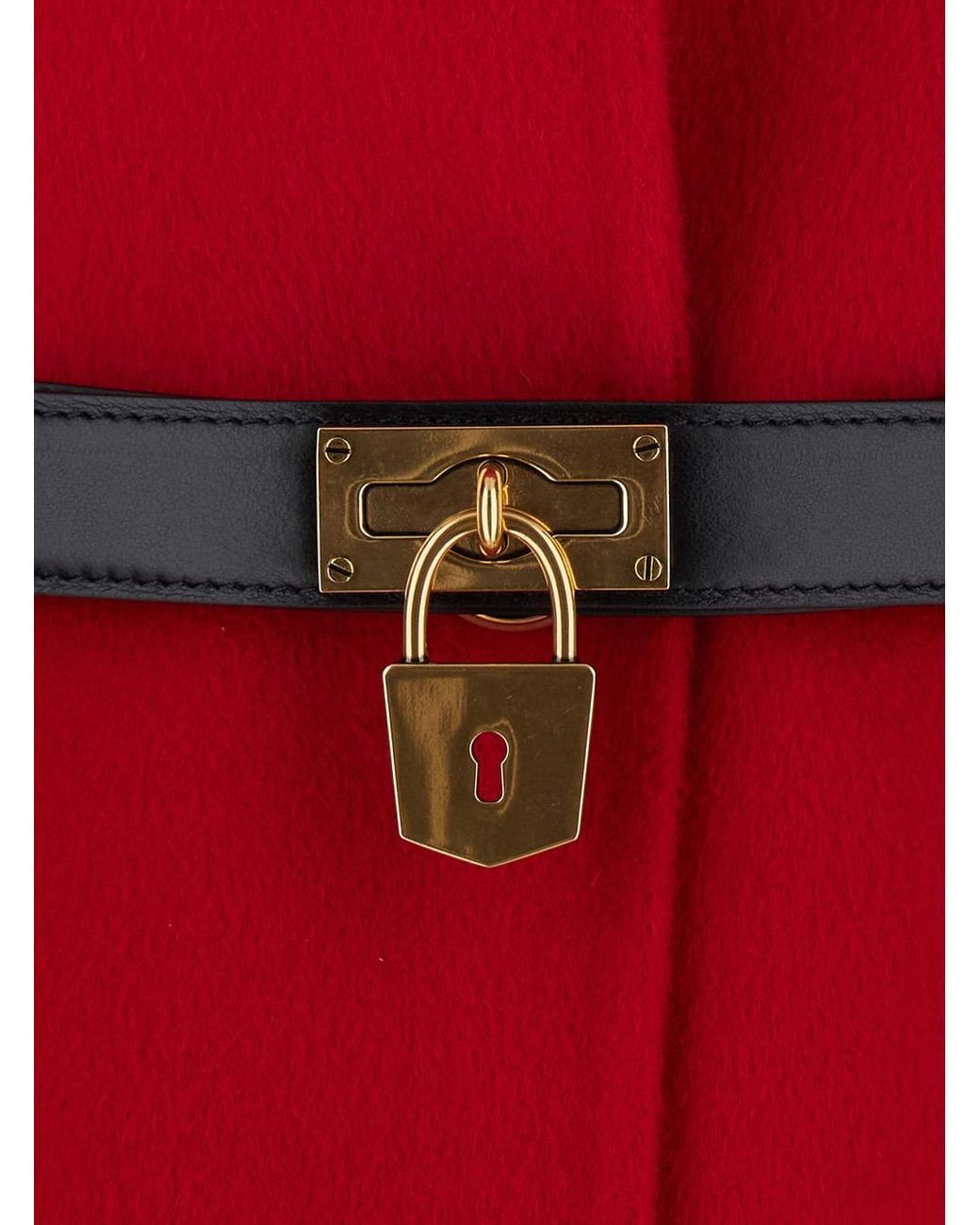 Elisabetta Franchi Red Single-Breasted Coat Fabric