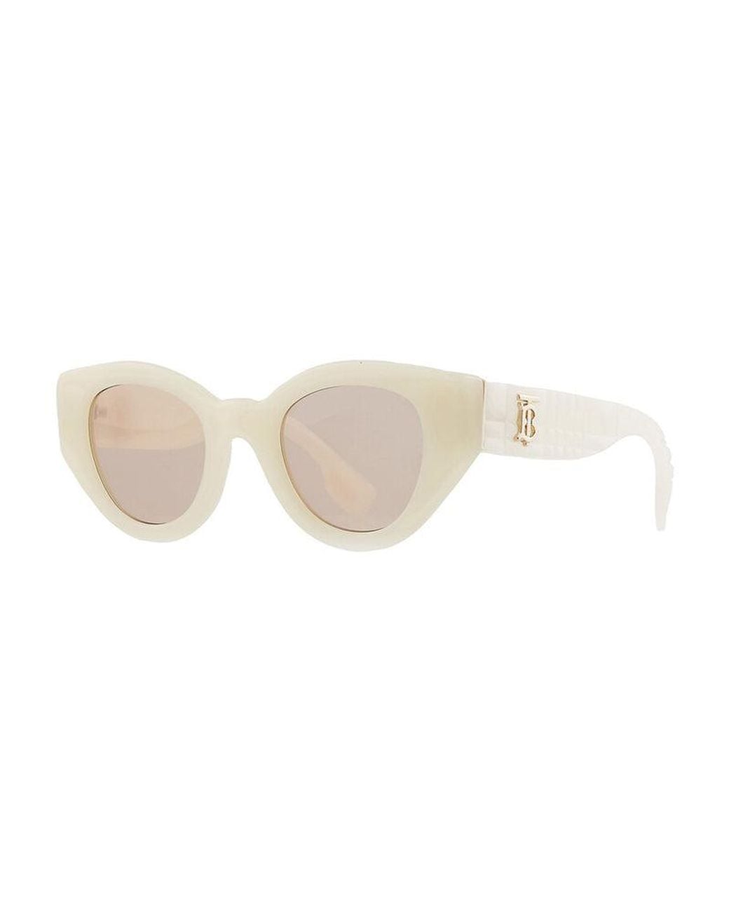 Burberry White Sunglasses Cat Eye Full Rim, Ivory Frame And Light Lens Be4390406793