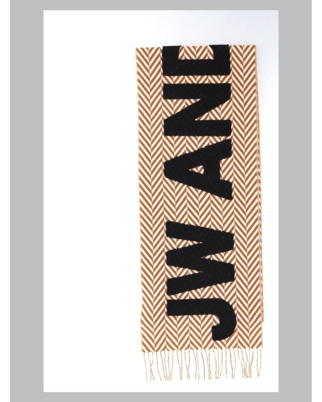 J.W. Anderson Black Virgin Wool Scarf With Herringbone Motif Scarfs