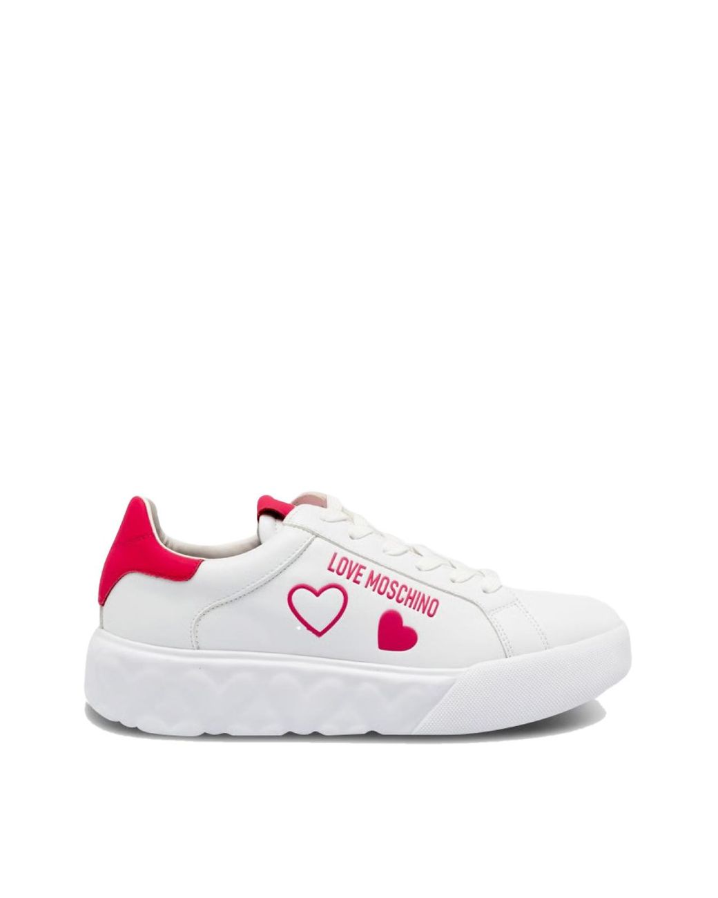 Moschino White Heart 45 Logo Sneakers Shoes