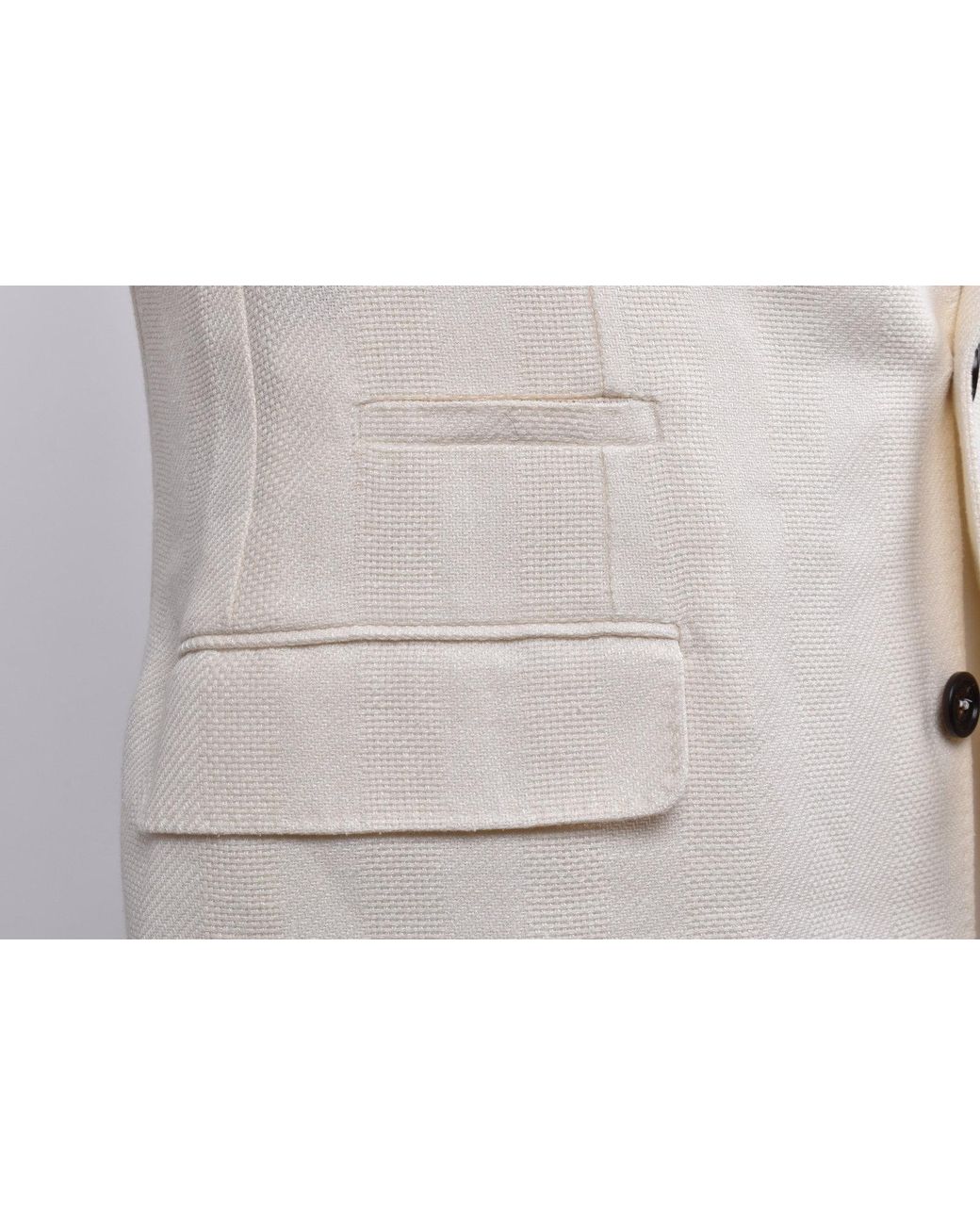 Brunello Cucinelli Natural Off Linen Silk Blazer for men