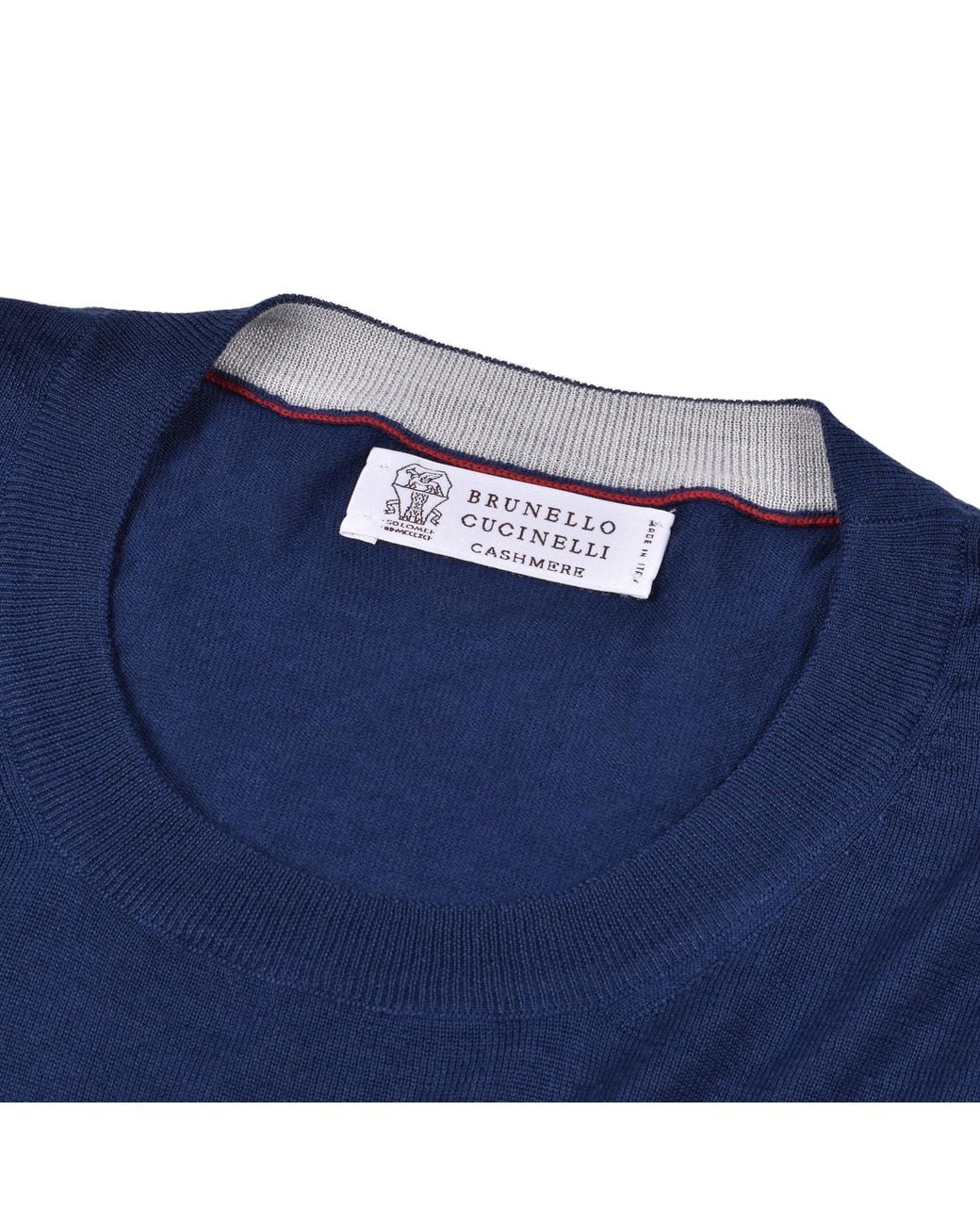 Brunello Cucinelli Blue Overseas Crew Neck Sweater Clothing for men