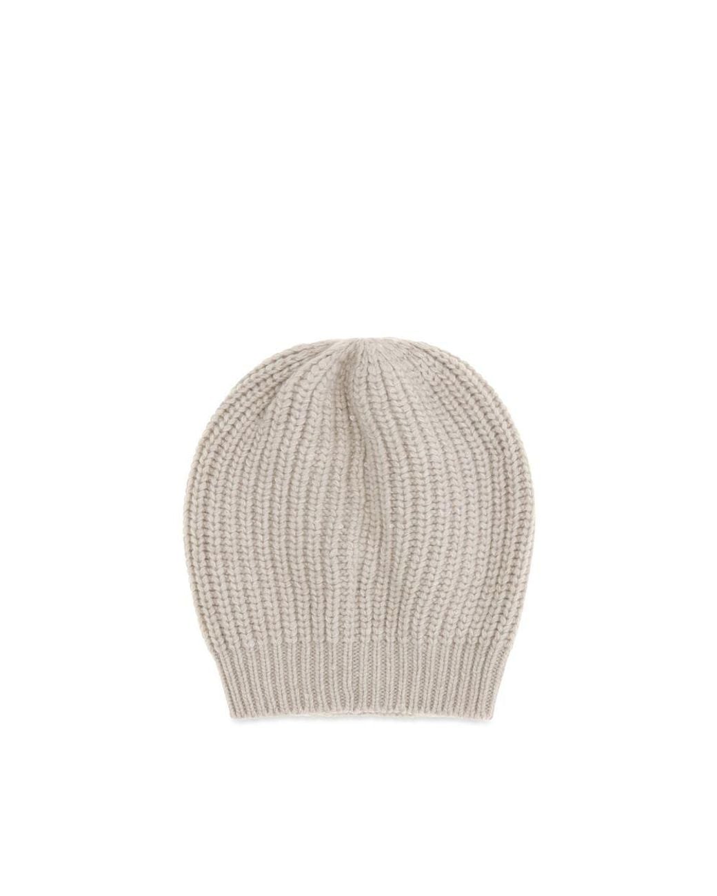 Brunello Cucinelli Gray Beige Silk Beanie