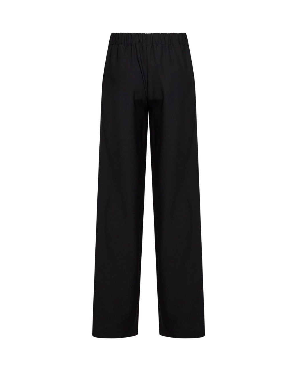 Blanca Vita Black Wide-Leg Trousers Pika Crepe Polyester