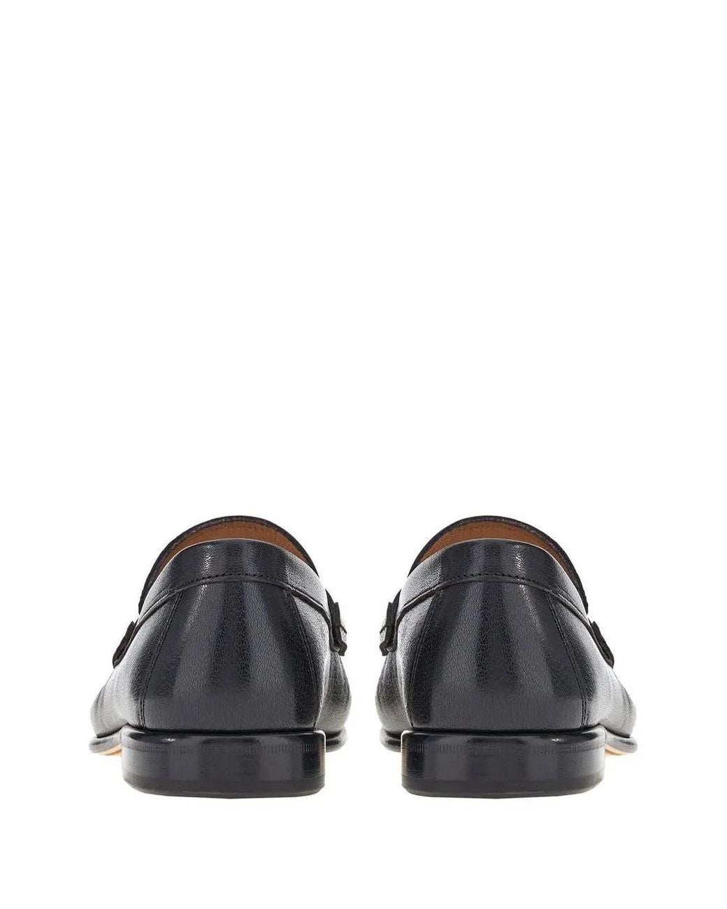 Ferragamo Gray Gancini Buckle Loafers for men
