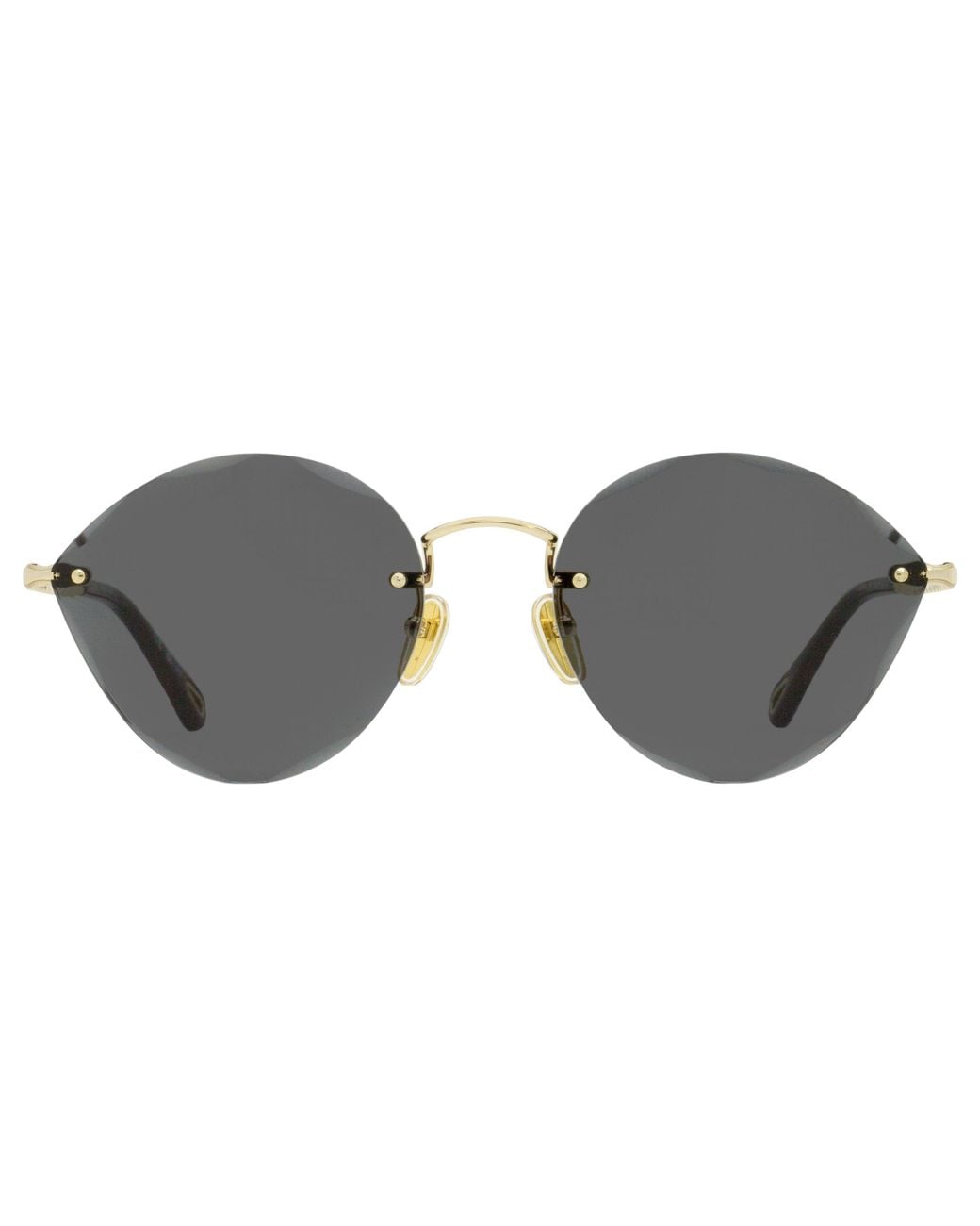 Chloé Black Chloe Beveled Rimless Sunglasses Ch0253S 001-Bordeaux 58Mm Metal/Plastic (Acetate)